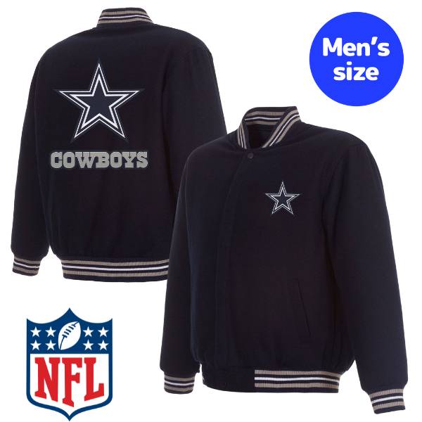 【貨物輸送無料】 NFL堅苦しさ JH Design メンズ アウター スタジャン リバーシブルジャケット バーシティジャケット 前掛け 鎧球 ダラス・カウボーイズ Dallas Cowboys Reversible Wool Jacket コート・ジャケット-メンズファッション