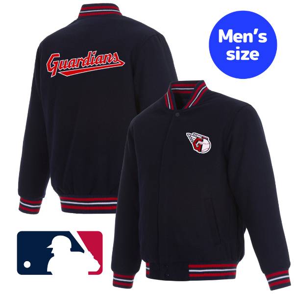 【送料無料】 MLB公式 JH Design メジャーリーグオフィシャル メンズ アウター スタジャン リバーシブルジャケット バーシティジャケット ジャンパー クリーブランド・ガーディアンズ Guardians Reversible Wool Jacket｜USキッズウェア店