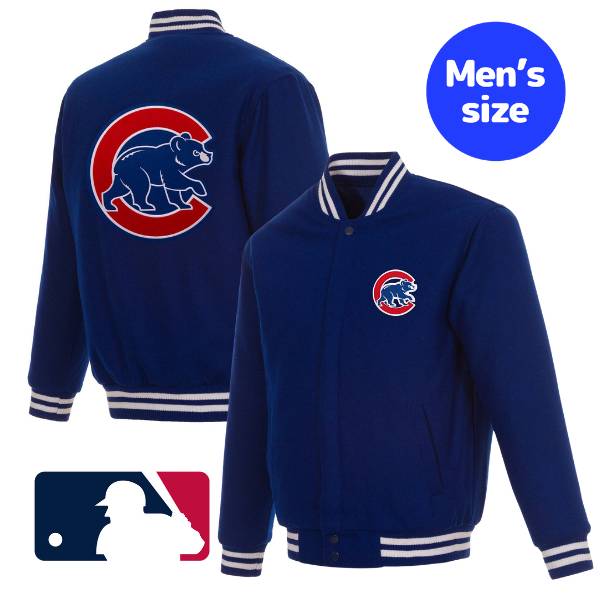【送料無料】 MLB公式 JH Design メジャーリーグオフィシャル メンズ アウター スタジャン リバーシブルジャケット バーシティジャケット ジャンパー 今永昇太 鈴木誠也 シカゴ・カブス Chicago Cubs Reversible Wool Jacket｜USキッズウェア店