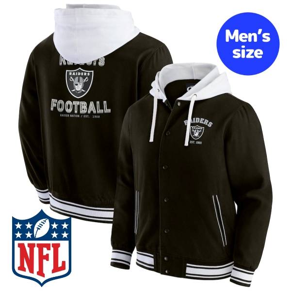 【送料無料】 NFL公式 アメフト メンズ アウター スタジャン バーシティジャケット ジャンパー ラスベガス・レイダース Las Vegas Raiders Darius Rucker Collection by Fanatics Full-Snap Hoodie Jacket
