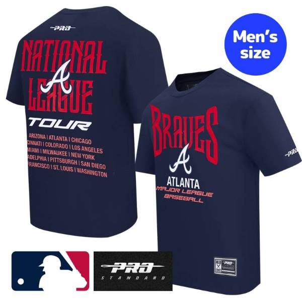 【送料無料】 MLB公式 メジャーリーグオフィシャル メンズ Tシャツ 半袖トップス プロスタンダード Pro Standard アトランタ・ブレーブス ATLANTA BRAVES CITY TOUR 2.0 COTTON JERSEY DROP SHOULDER TOP