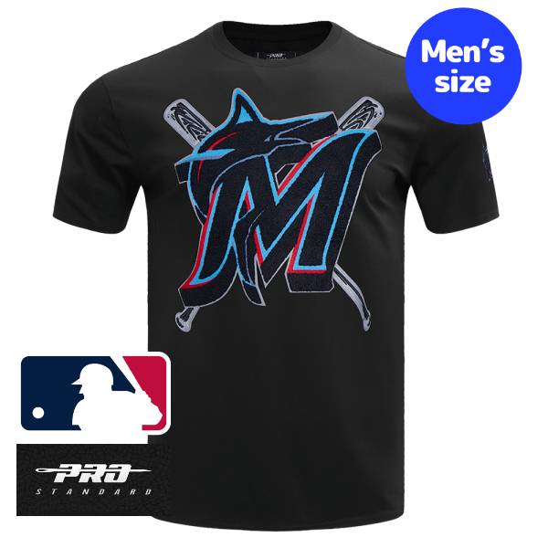 【送料無料】 MLB公式 メジャーリーグオフィシャル メンズ Tシャツ 半袖トップス プロスタンダード Pro Standard マイアミ・マーリンズ MIAMI MARLINS MASHUP TOP