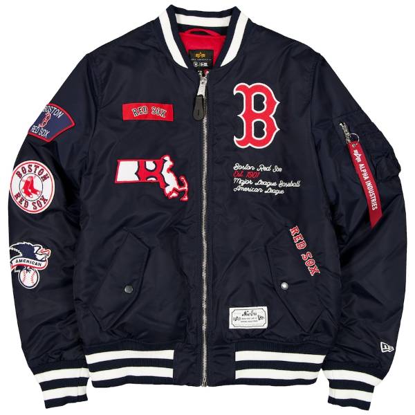 【送料無料】 MLB公式 正規品 メジャーリーグオフィシャル メンズ スタジャン ボンバージャケット MA-1 アウター ジャンパー ニューエラ New Era x Alpha Industries 吉田正尚 ボストン・レッドソックス Boston Red Sox Full-Zip Bomber Jacket｜USキッズウェア店