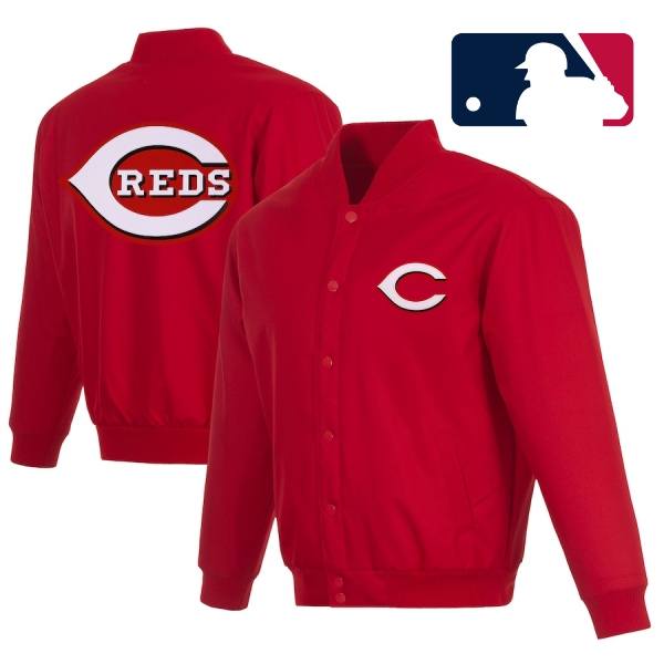 【送料無料】 MLB公式 正規品 メジャーリーグオフィシャル メンズ ナイロンジャケット アウター ジャンパー JH Design JHデザイン シンシナティ・レッズ Cincinnati Reds Full-Snap Pollytwill
2000
 Varsity Jacket