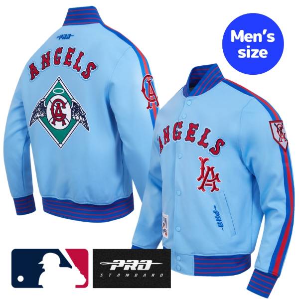 【送料無料】 MLB公式 メジャーリーグオフィシャル メンズ アウター ジャケット スタジャン バーシティジャケット プロスタンダード Pro Standard 大谷翔平 菊池雄星 ロサンゼルス・エンジェルス LOS ANGELES ANGELS COOPERSTOWN LOGO PRO GAME DAY DOUBLE KNIT JACKET