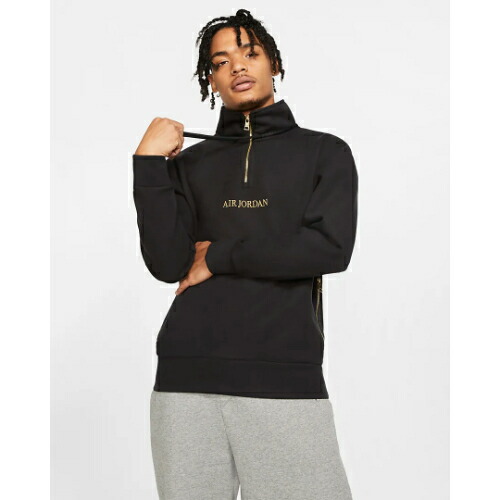 【貨物輸送無料】nike ナイキ 【メンズ大きさ】 ジョーダン Air Jordan MJ Remastered 1/4 Zip Pullover Top（Black） Pullover Crew 調教師 ティーシャツ トップス 表どおり