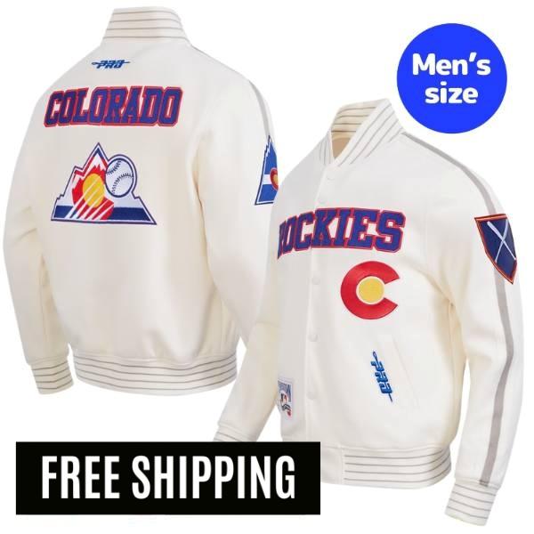 【貨物輸送無料】 MLB 大リーグ競技団体 メンズ アウター 上衣 スタジャン バーシティジャケット 労働者階級標準尺度 Pro Standard コロラド・ロッキーズ COLORADO ROCKIES COOPERSTOWN LOGO PRO GAME DAY DOUBLE KNIT JACKET