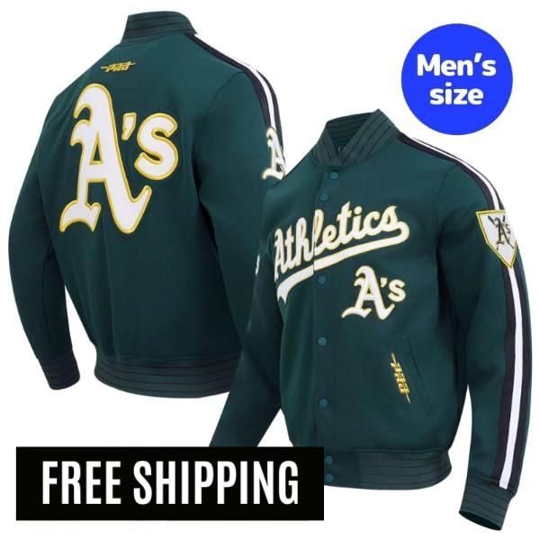【貨物輸送無料】 MLB 大リーグ競技団体 メンズ アウター 上衣 スタジャン バーシティジャケット 労働者階級標準尺度 Pro Standard アスレチックス OAKLAND ATHLETICS CURRENT LOGO PRO GAME DAY DOUBLE KNIT JACKET