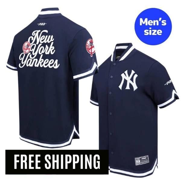 【送料無料】 MLB メジャーリーグ メンズ ウォームアップジャケット 半袖トップス プロスタンダード Pro Standard ジャッジ ニューヨーク・ヤンキース NEW YORK YANKEES SOUVENIR WARM UP JACKET｜USキッズウェア店