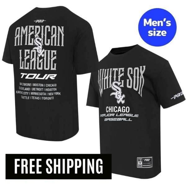 【送料無料】 MLB メジャーリーグ メンズ Tシャツ 半袖トップス プロスタンダード Pro Standard シカゴ・ホワイトソックス CHICAGO WHITE SOX CITY TOUR 2.0 COTTON JERSEY DROP SHOULDER TOP｜USキッズウェア店