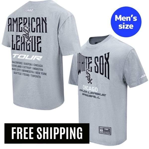【送料無料】 MLB メジャーリーグ メンズ Tシャツ 半袖トップス プロスタンダード Pro Standard シカゴ・ホワイトソックス CHICAGO WHITE SOX CITY TOUR 2.0 COTTON JERSEY DROP SHOULDER TOP｜USキッズウェア店
