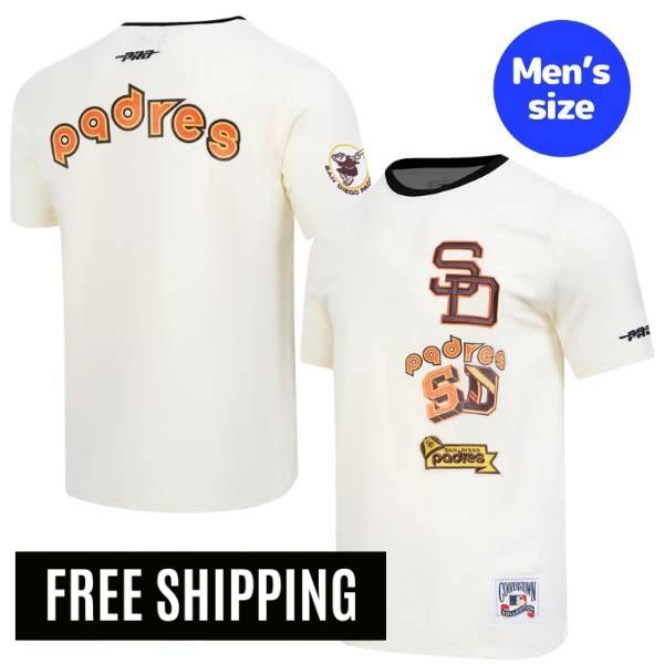 【送料無料】 MLB 正規品 メンズ Tシャツ 半袖トップス メジャーリーグ ダルビッシュ有 サンディエゴ・パドレス プロスタンダード Pro Standard SAN DIEGO PADRES RETRO CASCADE MEN'S RINGER TOP T-SHIRT｜USキッズウェア店 17,408円
