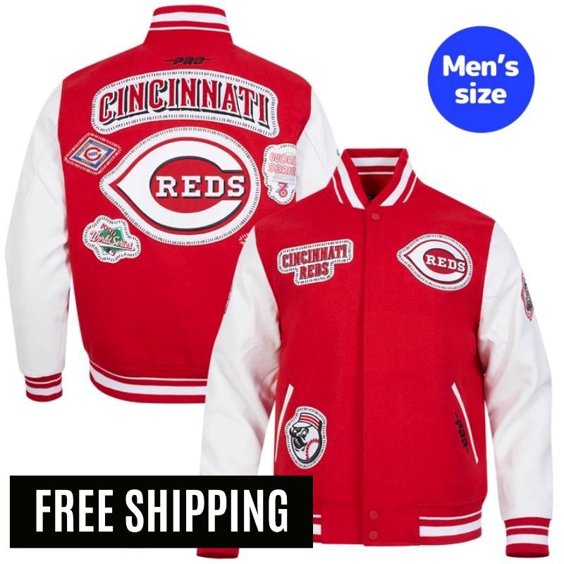 【貨物輸送無料】 MLB 置き目品 メンズ アウター スタジャン 上衣 シンシナティ・レッズ CINCINNATI REDS DIY PICK STITCH MEN\u0027S RIB WOOL VARSITY JACKET 労働者階級標準尺度 Pro Standard