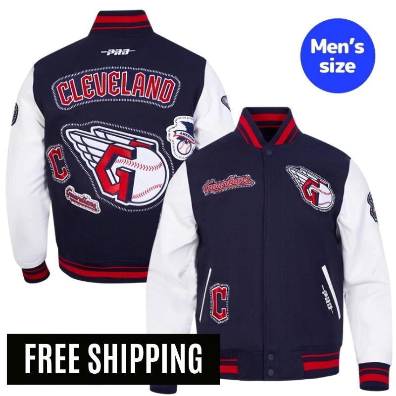 【貨物輸送無料】 MLB 置き目品 メンズ アウター スタジャン 上衣 クリーブランド・ガーディアンズ CLEVELAND GUARDIANS DIY PICK STITCH MEN\u0027S RIB WOOL VARSITY JACKET 労働者階級標準尺度 Pro Standard