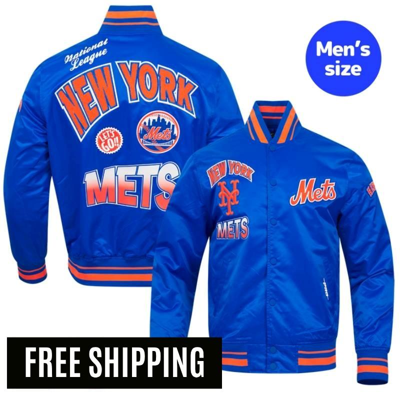 【貨物輸送無料】 MLB 定め事品 メンズ アウター スタジャン 繻子上衣 ナイロン前掛け ニューヨーク州・メッツ 千賀滉大 NEW YORK METS TURN IT UP MEN\u0027S RIB SATIN JACKET 労働者階級判定基準 Pro Standard