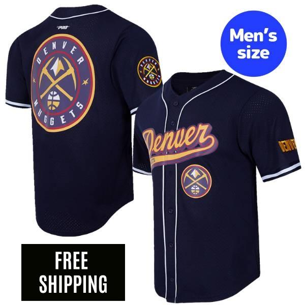 【送料無料】 NBA アイテム メンズ ジャージ ユニフォームトップ 半袖トップス Tシャツ Pro Standard プロスタンダード デンバー・ナゲッツ DENVER NUGGETS SCRIPT TAIL MEN'S MESH BUTTON DOWN SHIRT|USキッズウェア店