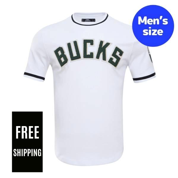 【送料無料】 NBA アイテム メンズ 半袖トップス Tシャツ Pro Standard プロスタンダード ミルウォーキー・バックス MILWAUKEE BUCKS CLASSIC CHENILLE MEN'S TEE｜USキッズウェア店