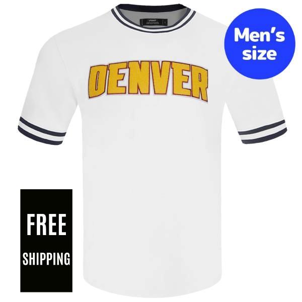 【送料無料】 NBA アイテム メンズ 半袖トップス Tシャツ Pro Standard プロスタンダード デンバー・ナゲッツ DENVER NUGGETS CLASSIC CHENILLE MEN'S DOUBLE KNIT TEE｜USキッズウェア店