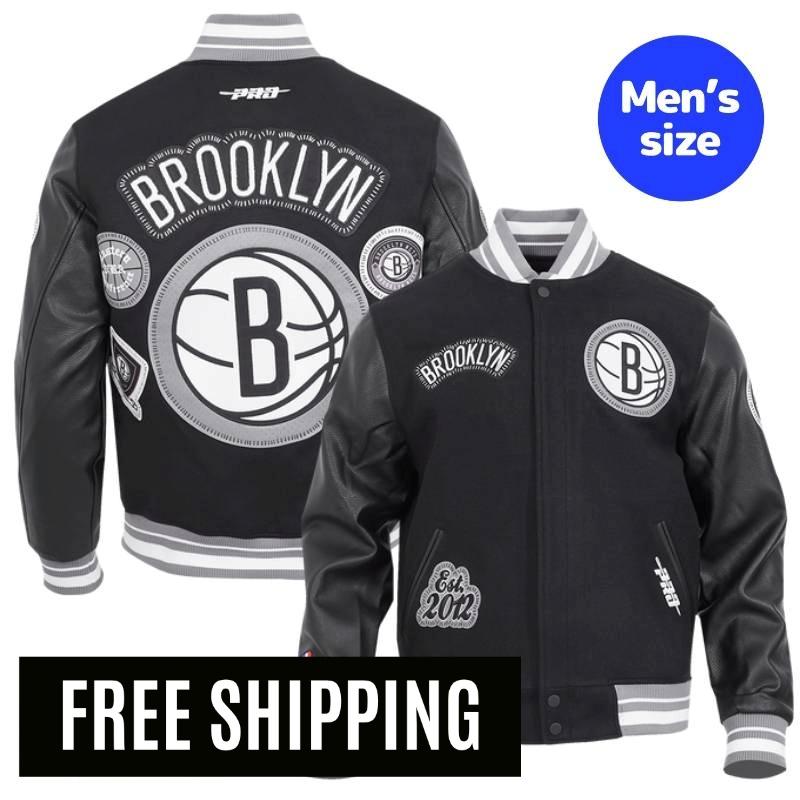【貨物輸送無料】 NBA 置き目品 メンズ アウター スタジャン 上衣 ブルックリン・ネッツ BROOKLYN NETS DIY PICK STITCH MEN\u0027S RIB WOOL VARSITY JACKET 労働者階級標準尺度 Pro Standard