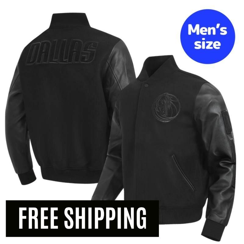 Pro Standard 労働者階級標準尺度 NBA 置き目品 メンズ スタジャン 上衣 アウター 前掛け ダラス・マーベリックス カイリー・アービング DALLAS MAVERICKS TRIPLE BLACK MEN\u0027S WOOL VARSITY JACKET 【貨物輸送無料】