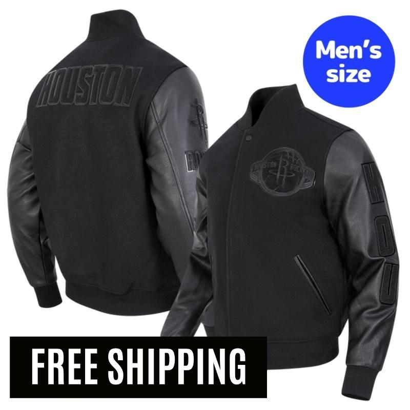 Pro Standard 労働者階級標準尺度 NBA 置き目品 メンズ スタジャン 上衣 アウター 前掛け ヒューストン・ロケッツ 船室・デュラント HOUSTON ROCKETS TRIPLE BLACK WOOL MEN\u0027S VARSITY JACKET 【貨物輸送無料】