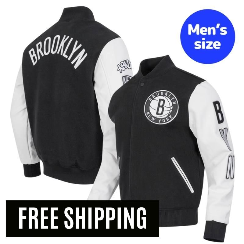 Pro Standard 労働者階級標準尺度 NBA 置き目品 メンズ スタジャン 上衣 アウター 前掛け ブルックリン・ネッツ BROOKLYN NETS CLASSIC WOOL MEN\u0027S VARSITY JACKET 【貨物輸送無料】