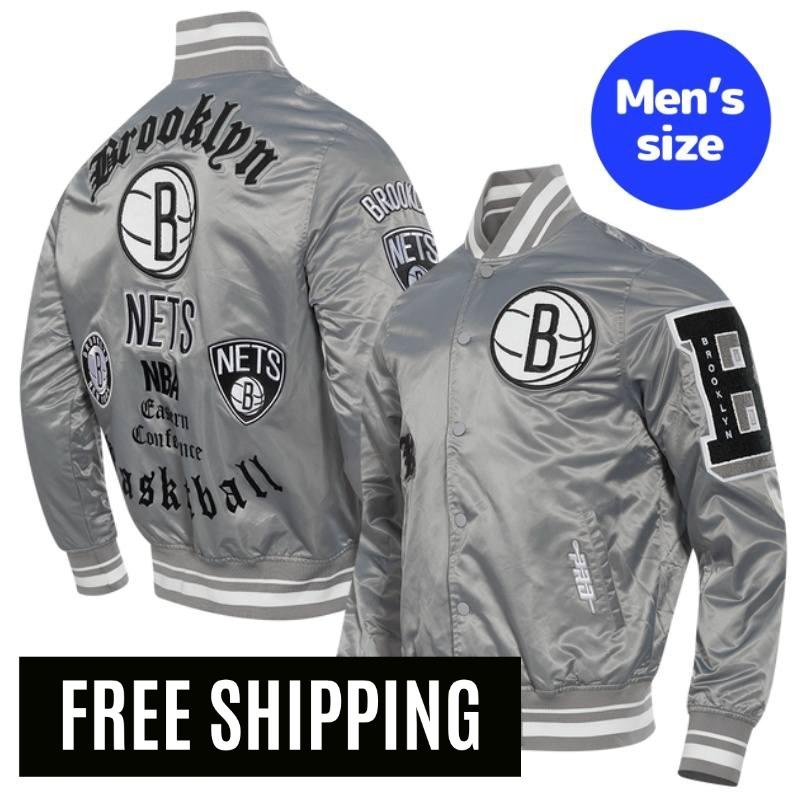 Pro Standard 労働者階級判定基準 NBA 置き目品 メンズ スタジャン ナイロン上衣 アウター 前掛け ブルックリン・ネッツ BROOKLYN NETS OLD ENGLISH MEN\u0027S RIB SATIN JACKET 【貨物輸送無料】 コート・ジャケット-メンズファッション