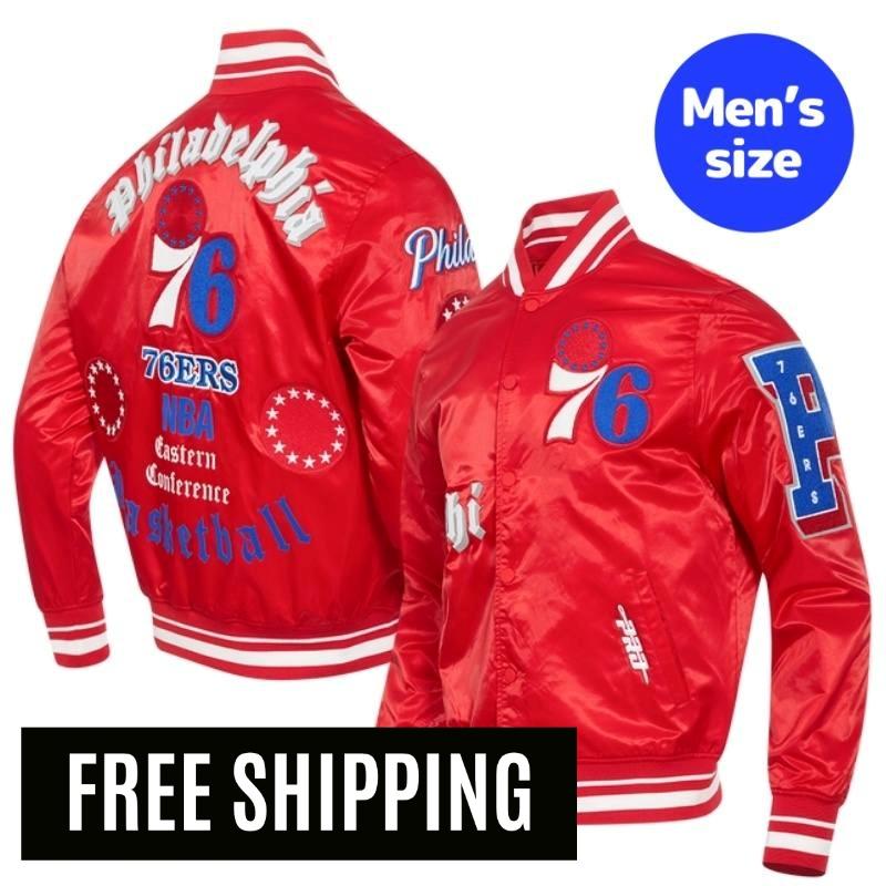 Pro Standard 労働者階級判定基準 NBA 置き目品 メンズ スタジャン ナイロン上衣 アウター 前掛け フィラデルフィア・セブンティシクサーズ PHILADELPHIA 76ERS OLD ENGLISH MEN\u0027S RIB SATIN JACKET 【貨物輸送無料】 コート・ジャケット-メンズファッション