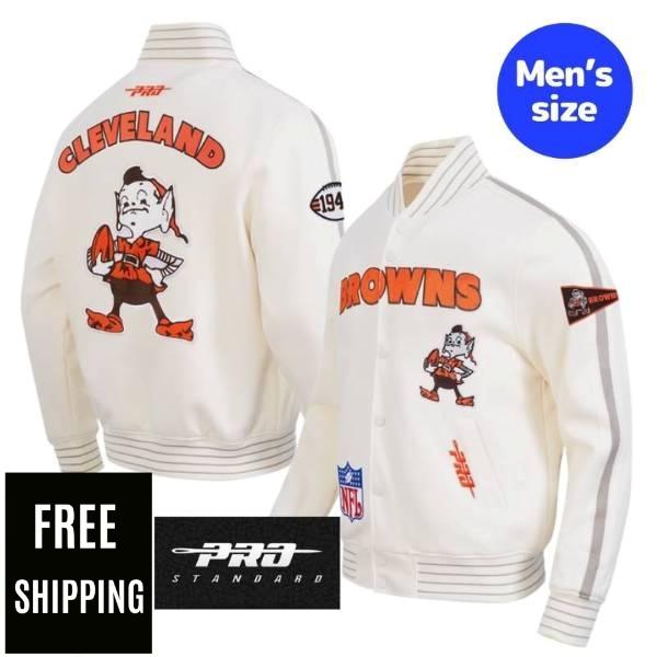 【送料無料】 NFL 正規品 メンズ アウター スタジャン バーシティジャケット プロスタンダード Pro Standard クリーブランド・ブラウンズ CLEVELAND BROWNS PRO GAME DAY RETRO JACKET