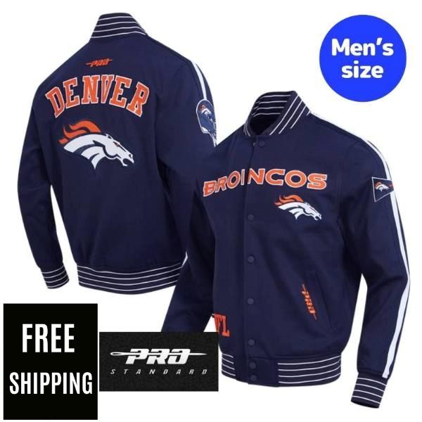 【貨物輸送無料】 NFL 置き目品 メンズ アウター スタジャン バーシティジャケット 労働者階級判定基準 Pro Standard デンバー・ブロンコス DENVER BRONCOS PRO GAME DAY DBL KNIT JACKET メンズファッション-コート・ジャケット