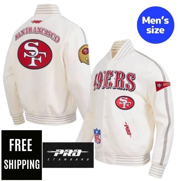 【貨物輸送無料】 NFL 置き目品 メンズ アウター スタジャン バーシティジャケット 労働者階級判定基準 Pro Standard サンフランシスコ・49ers SAN FRANCISCO 49ERS PRO GAME DAY RETRO JACKET メンズファッション-コート・ジャケット
