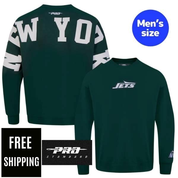 【送料無料】 NFL メンズ パーカー 長袖トップス トレーナー プロスタンダード Pro Standard ニューヨーク・ジェッツ NEW YORK JETS WINGSPAN DROP SHOULDER CREWNECK|USキッズウェア店
