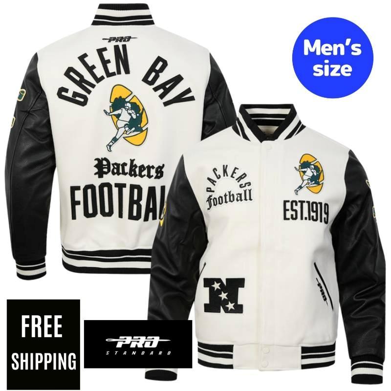 【送料無料】 NFL 正規品 メンズ アウター スタジャン ジャケット グリーンベイ・パッカーズ GREEN BAY PACKERS MODERN ORIGINALS MEN'S RIB WOOL VARSITY JACKET プロスタンダード Pro Standard|USキッズウェア店