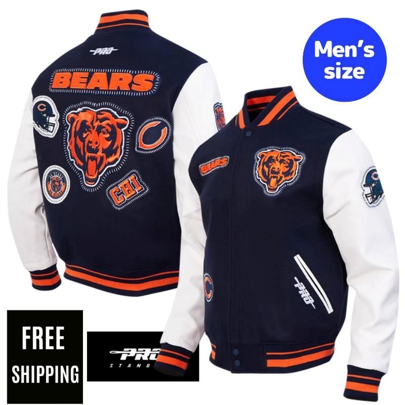 【貨物輸送無料】 NFL 置き目品 メンズ アウター スタジャン 上衣 シカゴ・ベアーズ CHICAGO BEARS DIY PICK STITCH MEN\u0027S RIB WOOL VARSITY JACKET 労働者階級標準尺度 Pro Standard