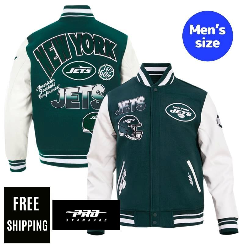 【貨物輸送無料】 NFL 置き目品 メンズ アウター スタジャン 上衣 ニューヨーク州・ジェッツ NEW YORK JETS TURN IT UP MEN\u0027S RIB WOOL VARSITY JACKET 労働者階級標準尺度 Pro Standard