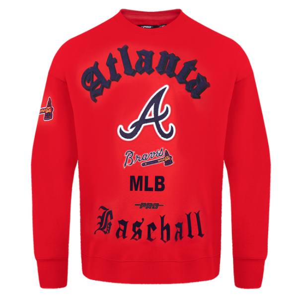【送料無料】 Pro Standard プロスタンダード MLB メジャーリーグ メンズ トレーナー 長袖トップス アトランタ・ブレーブス ATLANTA BRAVES OLD ENGLISH CREWNECK｜USキッズウェア店