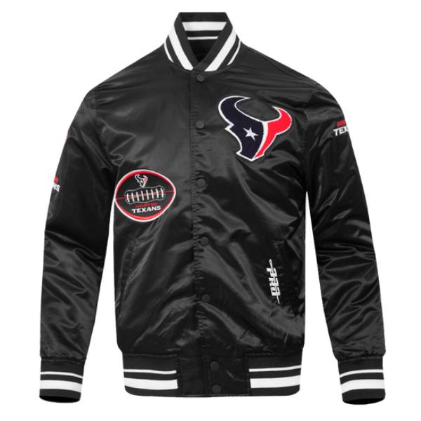 【送料無料】 NFL 正規品 メンズ アウター スタジャン ナイロンジャケット プロスタンダード Pro Standard ヒューストン・テキサンズ HOUSTON TEXANS CLASSIC OLD ENGLISH RIB SATIN JACKET