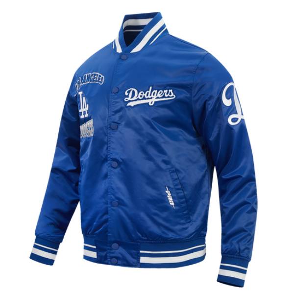 【送料無料】 MLB 正規品 メンズ アウター スタジャン サテンジャケット ナイロンジャンパー ロサンゼルス・ドジャース 大谷翔平 山本由伸 佐々木朗希 LOS ANGELES DODGERS TURN IT UP MEN RIB SATIN JACKET プロスタンダード Pro Standard