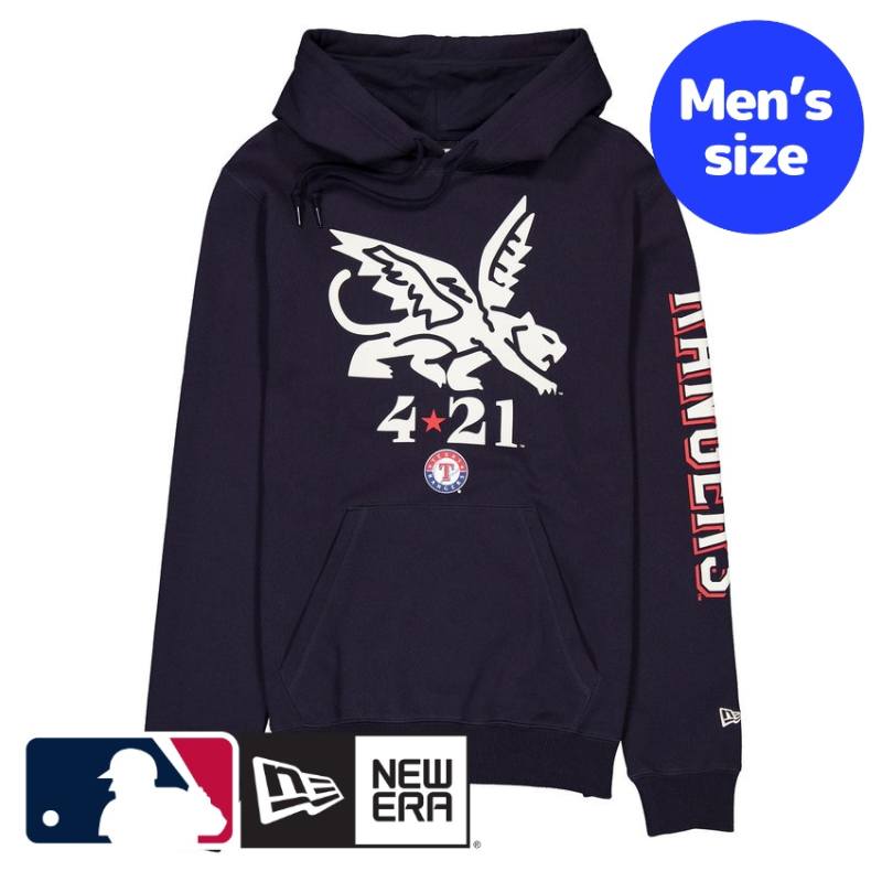 テキサス・レンジャーズ MLB公式 メンズ パーカー フーディー 長袖トップス New Era Texas Rangers City Connect Navy Hoodie ニューエラ 送料無料