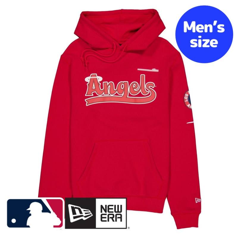 ロサンゼルス・エンジェルス 菊池雄星 MLB公式 メンズ パーカー フーディー 長袖トップス New Era Los Angeles Angels City Connect Red Hoodie ニューエラ 送料無料