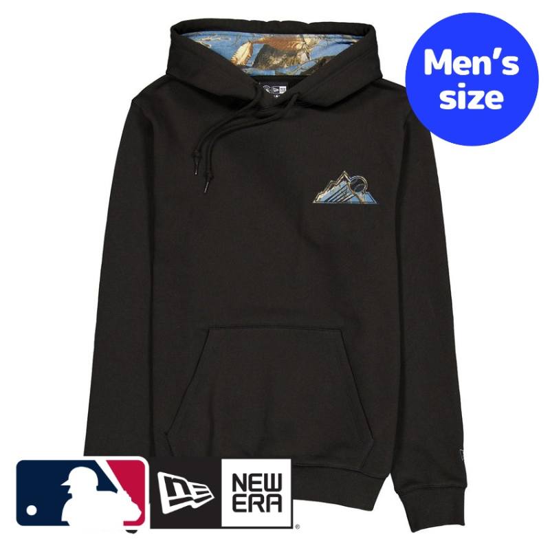 コロラド・ロッキーズ 菅野智之 MLB堅苦しさ メンズ パーカー フーディー 長袖トップス New Era Colorado Rockies Black Realtree Hoodie ニュー内鰓 貨物輸送無料 メンズファッション-トップス-パーカー