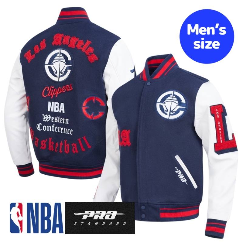 Pro Standard プロスタンダード NBA公式 正規品 メンズ スタジャン ジャケット アウター ジャンパー ロサンゼルス・クリッパーズ カワイ・レナード LOS ANGELES CLIPPERS CLASSIC OLD ENGLISH MEN'S RIB WOOL VARSITY JACKET 【送料無料】
