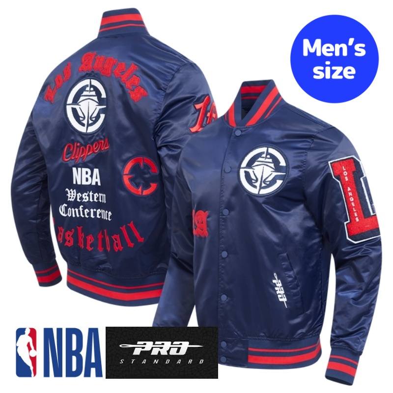 Pro Standard プロスタンダード NBA公式 正規品 メンズ スタジャン ナイロンジャケット アウター ジャンパー ロサンゼルス・クリッパーズ カワイ・レナード LOS ANGELES CLIPPERS CLASSIC OLD ENGLISH MEN'S RIB SATIN JACKET 【送料無料】