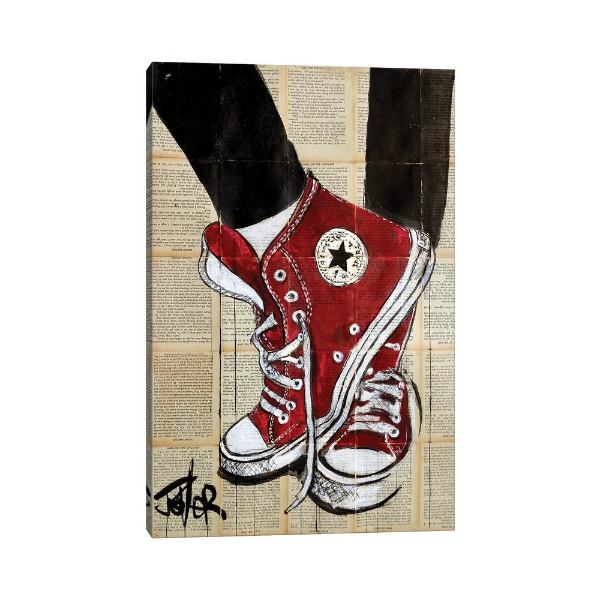 米国発のお洒落なオマージュアート 約66x101cm Bigger Reds コンバース Converse キャンバスアート インテリア