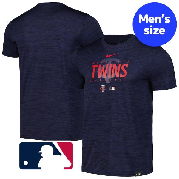 【送料無料】 MLBオフィシャル ナイキ nike メンズ Tシャツ 半袖トップス Navy ミネソタ・ツインズ Minnesota Twins Velocity Performance Practice T-Shirt