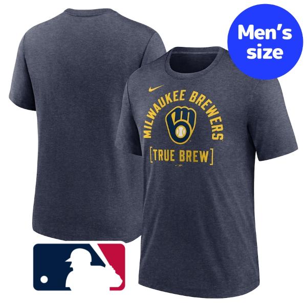 【送料無料】 MLBオフィシャル ナイキ nike メンズ Tシャツ 半袖トップス Heather Navy ミルウォーキー・ブリュワーズ Milwaukee Brewers Swing Big T-Shirt 15,899円