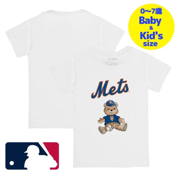 【送料無料】【ベビー・キッズサイズ（0-7歳用）】 MLBオフィシャル ベビー キッズ 子供用Tシャツ 半袖トップス White ニューヨーク・メッツ New York Mets Teddy Boy T-Shirt