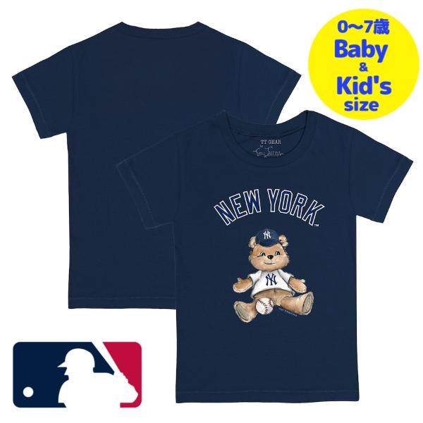 【送料無料】【ベビー・キッズサイズ（0-7歳用）】 MLBオフィシャル ベビー キッズ 子供用Tシャツ 半袖トップス Navy ニューヨーク・ヤンキース New York Yankees Teddy Boy T-Shirt