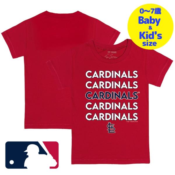 【送料無料】【ベビー・キッズサイズ（0-7歳用）】 MLBオフィシャル ベビー キッズ 子供用Tシャツ 半袖トップス Red ヌートバー セントルイス・カージナルス カーディナルス St. Louis Cardinals Stacked T-Shirt