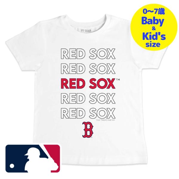 【送料無料】【ベビー・キッズサイズ(0-7歳用)】 MLBオフィシャル ベビー キッズ 子供用Tシャツ 半袖トップス White 吉田正尚 ボストン・レッドソックス Boston Red Sox Stacked T-Shirt
